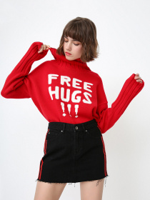 Джинсовая юбка Only модель 117437501J19_чорний з червоним Фото