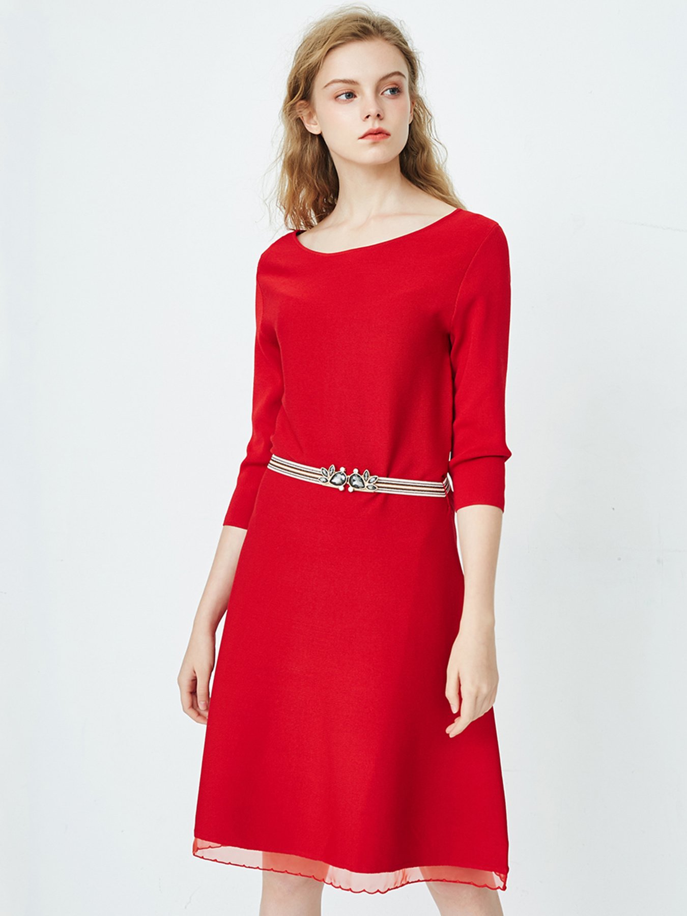 Сукня міді Only модель 117446509F17_червоний Фото