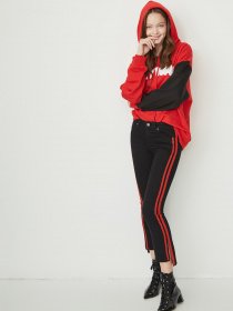 Скинни джинсы Only модель 117449508J19_чорний з червоним Фото