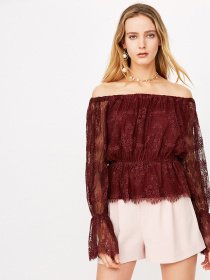 Блуза Only модель 118102532E17_т.бордовий Фото