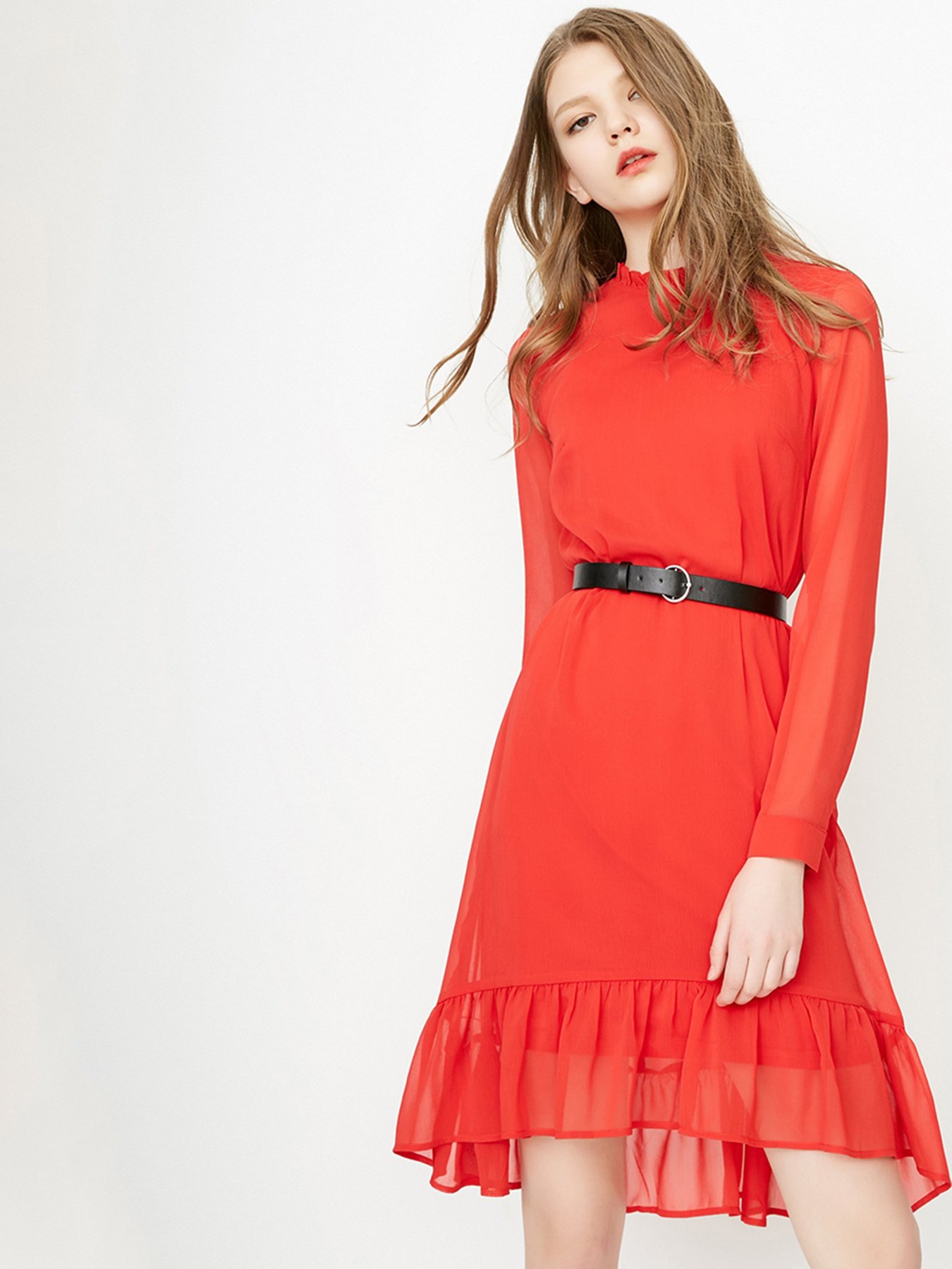 Платье миди Only модель 118107519F17_червоний Фото