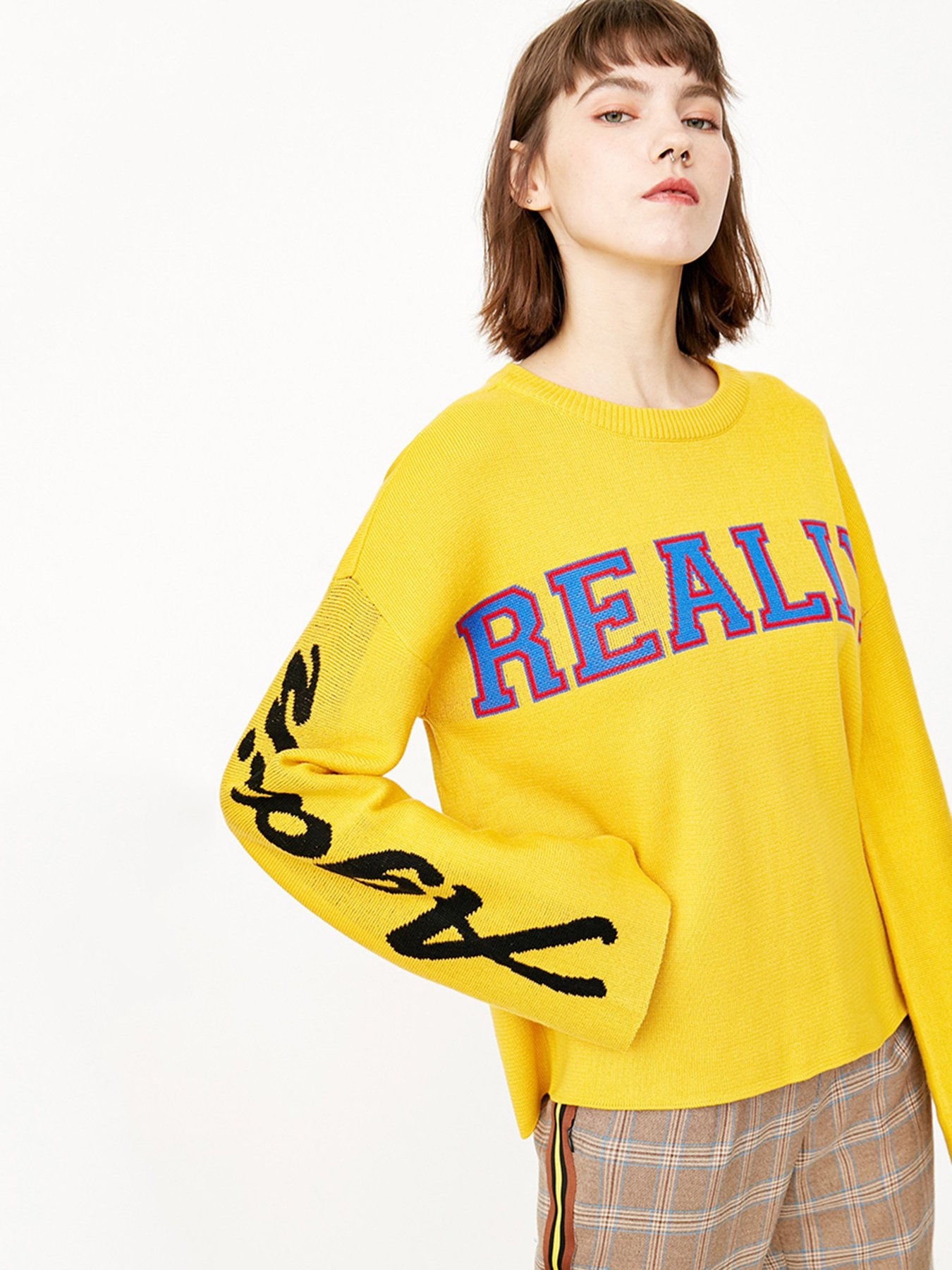 Джемпер Only модель 118124537D09_жовтий комб. Фото