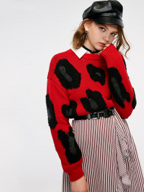 Джемпер Only модель 118313522F16_червоний комб. Фото