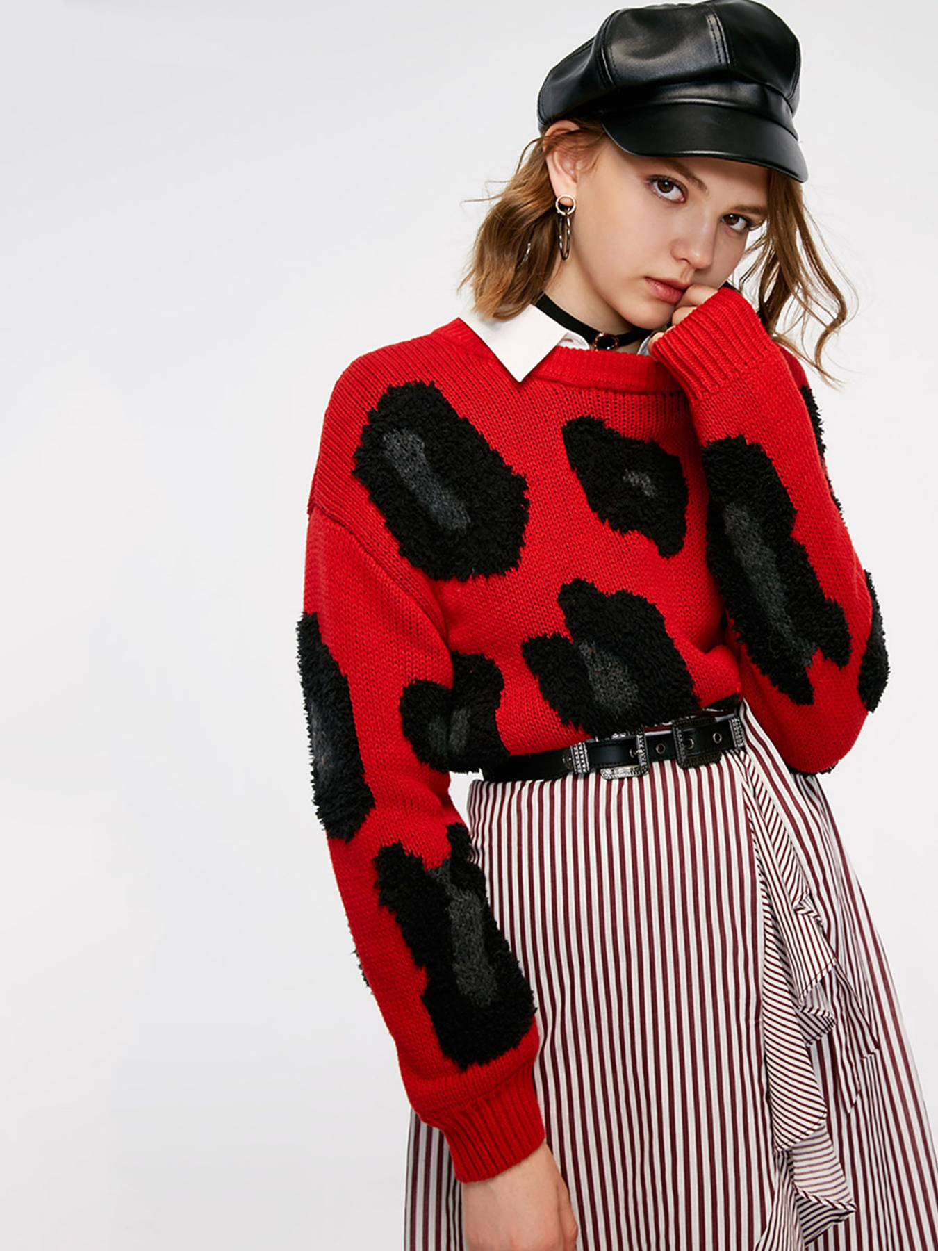 Джемпер Only модель 118313522F16_червоний комб. Фото