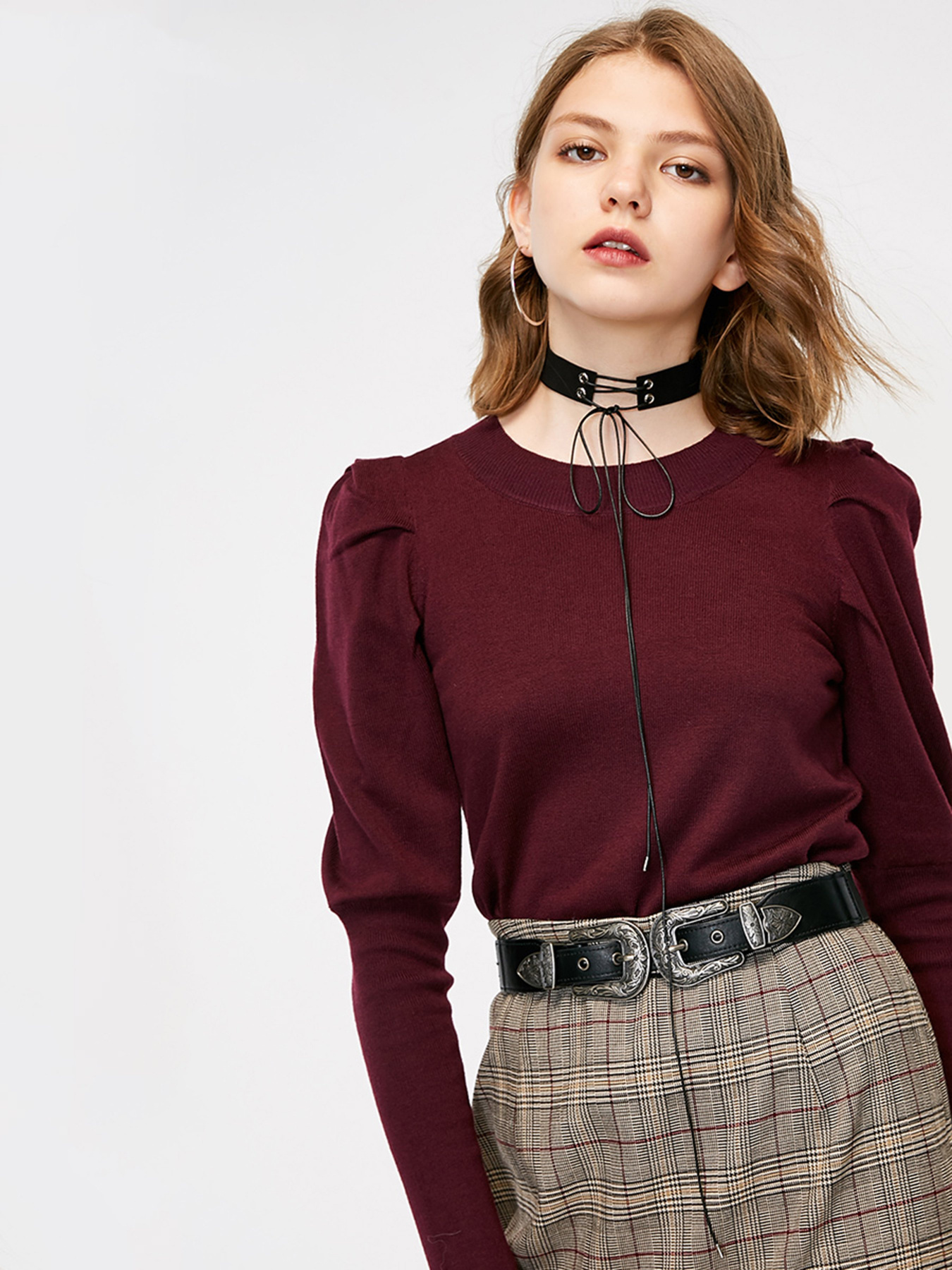 Джемпер Only модель 118324512E25_т.бордовий Фото