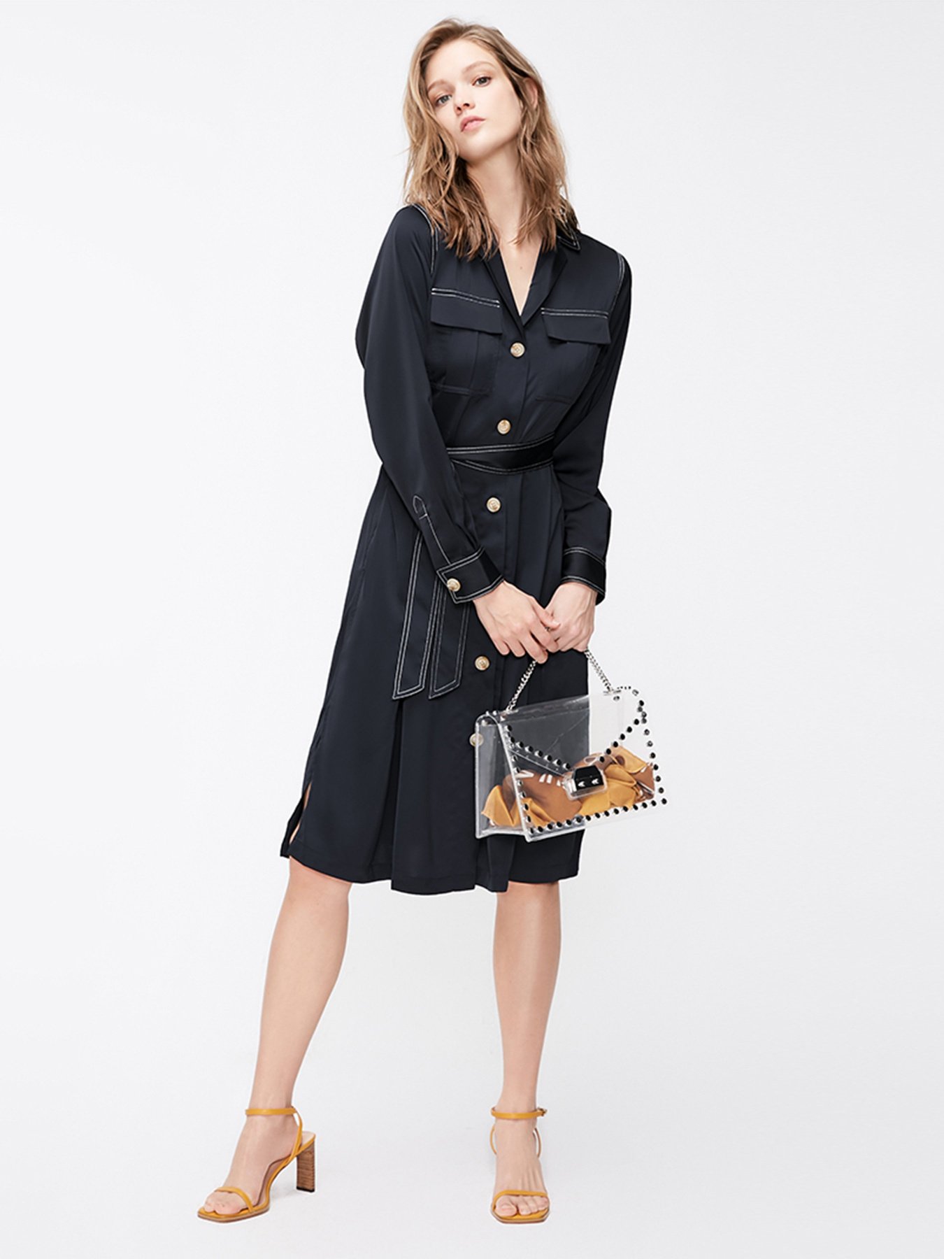 Сукня міді Only модель 119107728E39_т.синій Фото