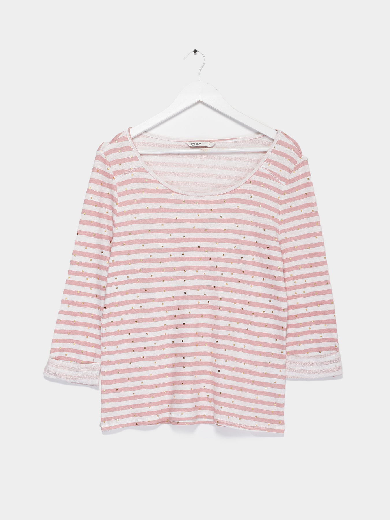 Лонгслів Only модель 15224838_білий з рожевим Фото