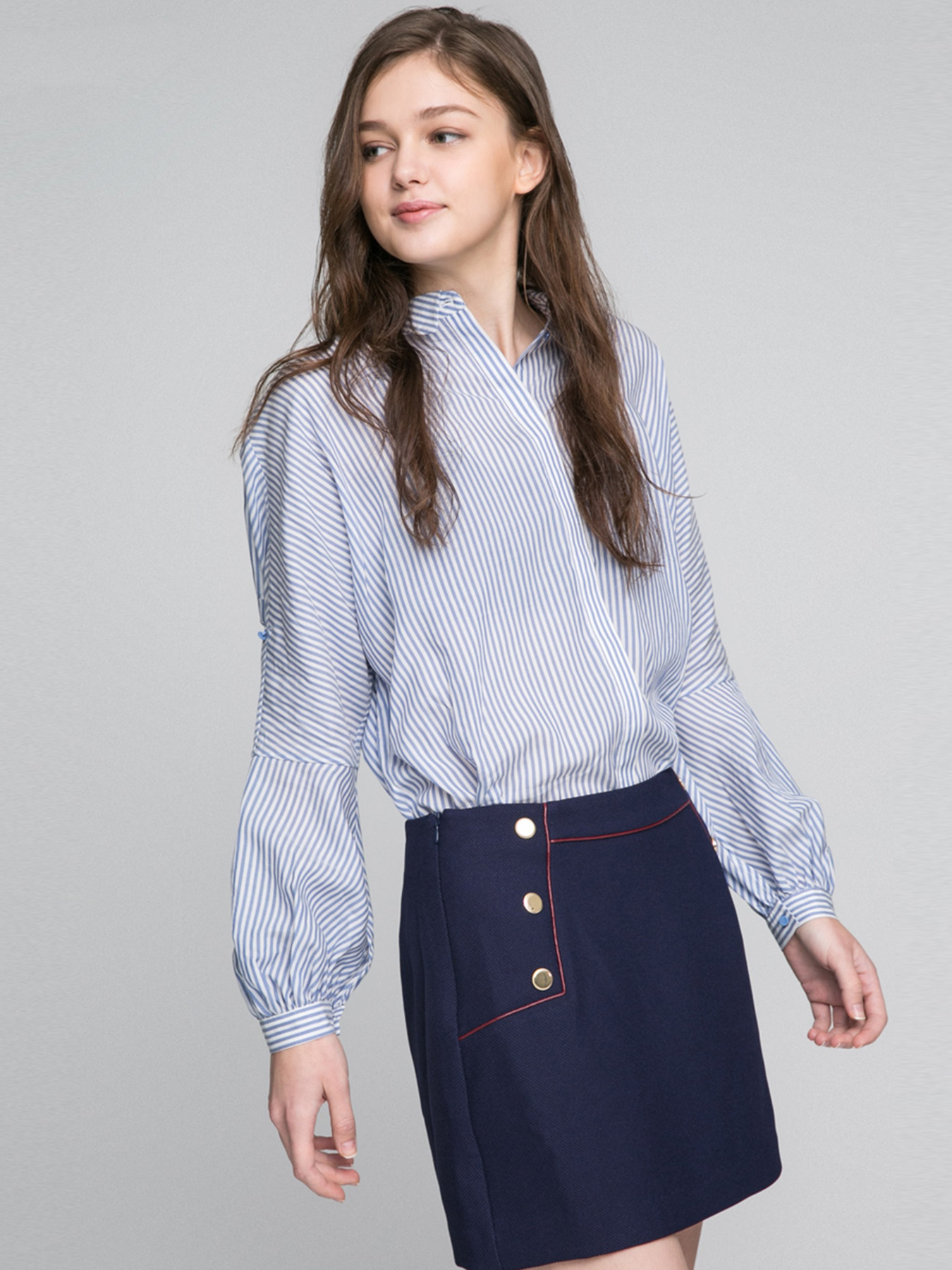 Сорочка повсякденна Only модель 117105502A06_с.синій комб. Фото