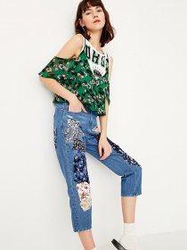 Джинси мом Only модель 11736I507J33_синій комб. Фото