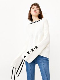 Джемпер Only модель 118113512S02_білий з чорним Фото