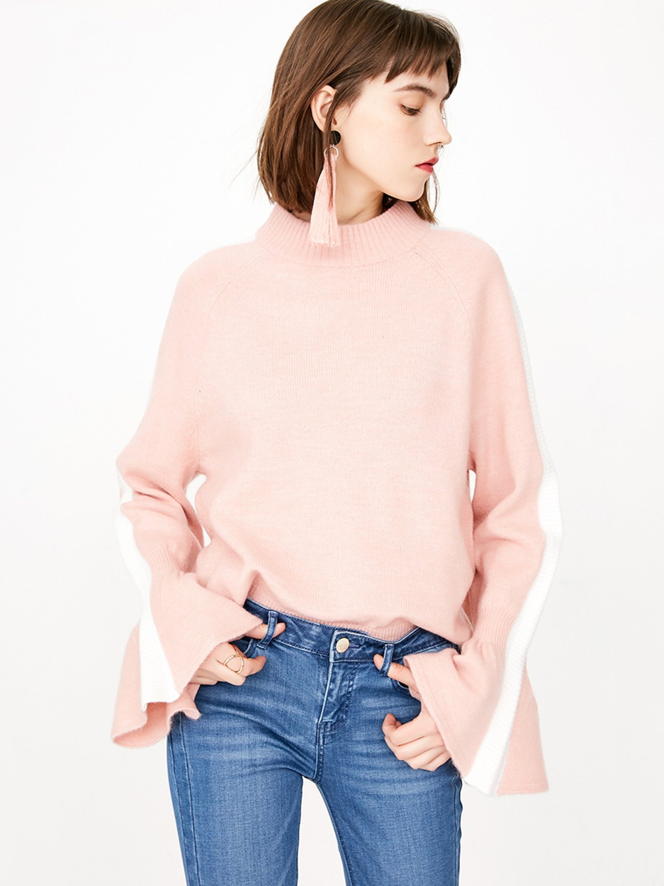 Джемпер Only модель 118113516C15_рожевий з білим Фото