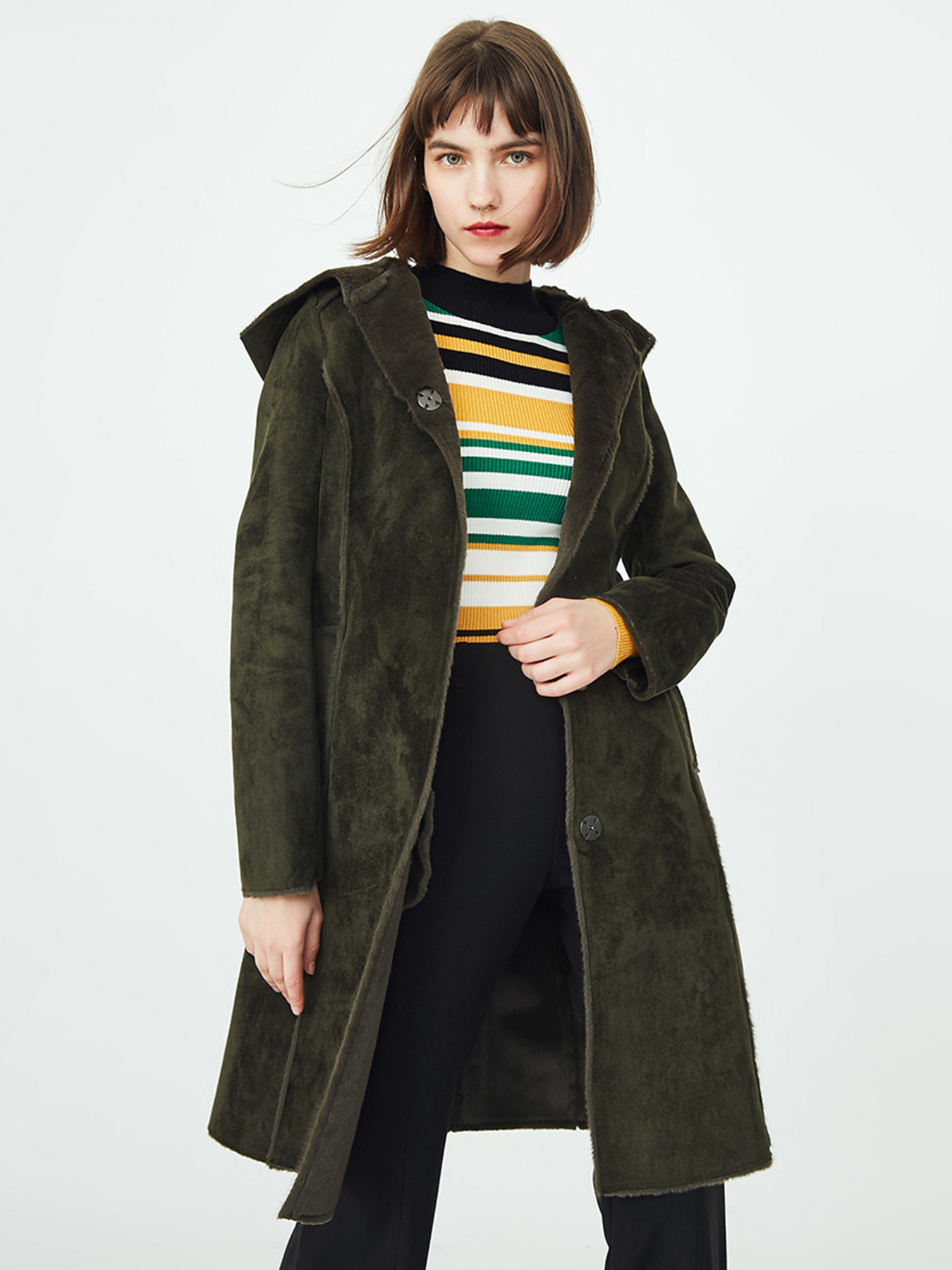 Дубленка Only модель 118122505E05_т.зелений Фото