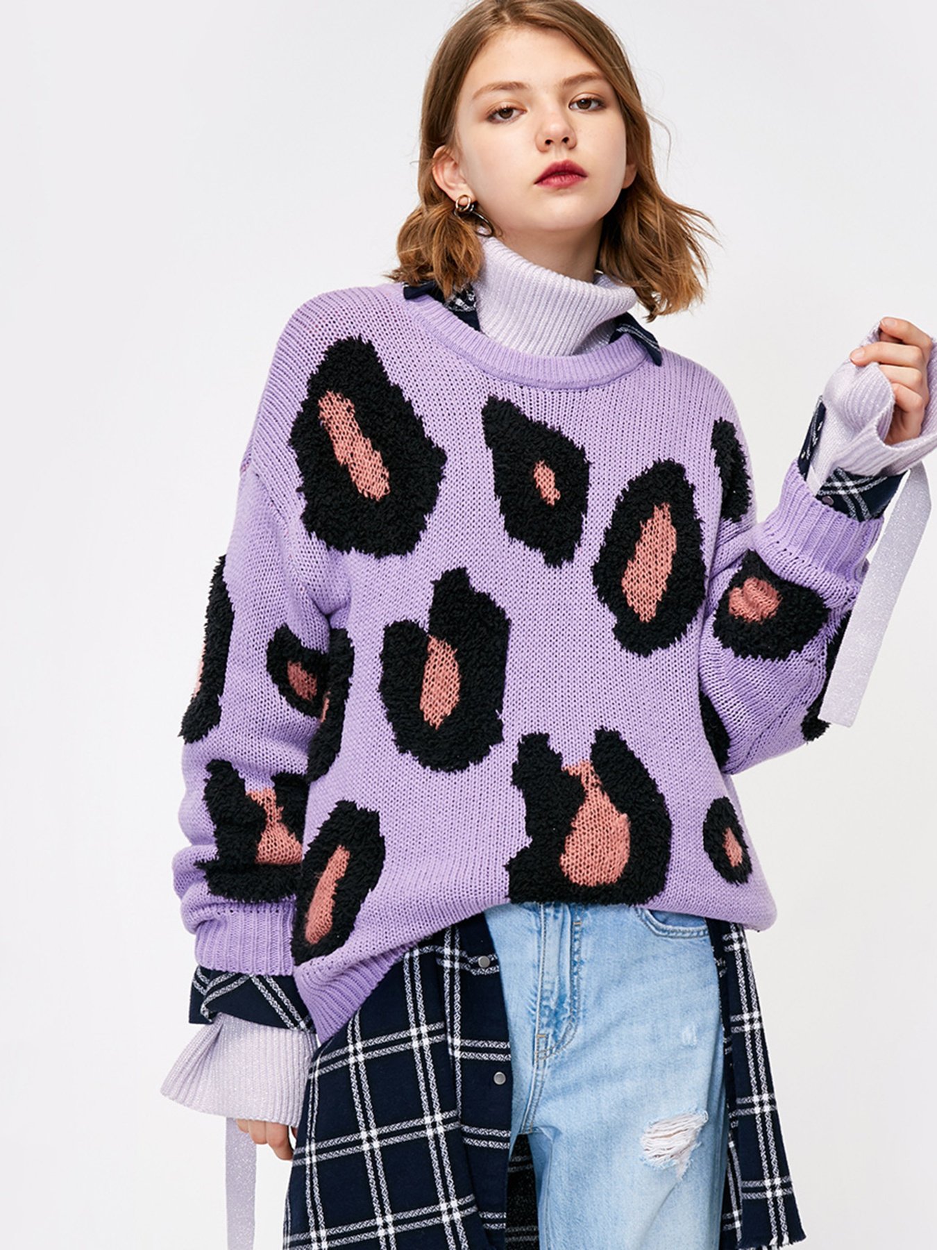 Джемпер Only модель 118313522E37_бузковий комб. Фото