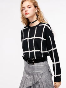 Джемпер Only модель 118313572S01_чорний з білим Фото