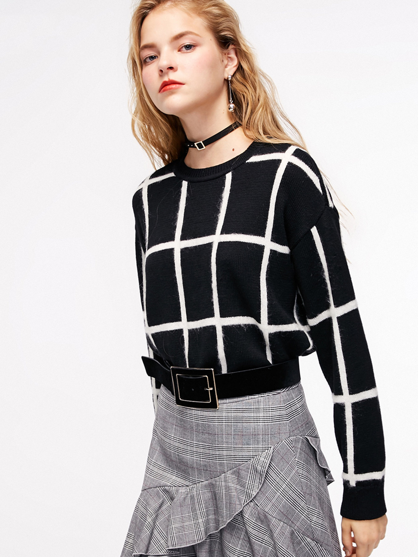 Джемпер Only модель 118313572S01_чорний з білим Фото