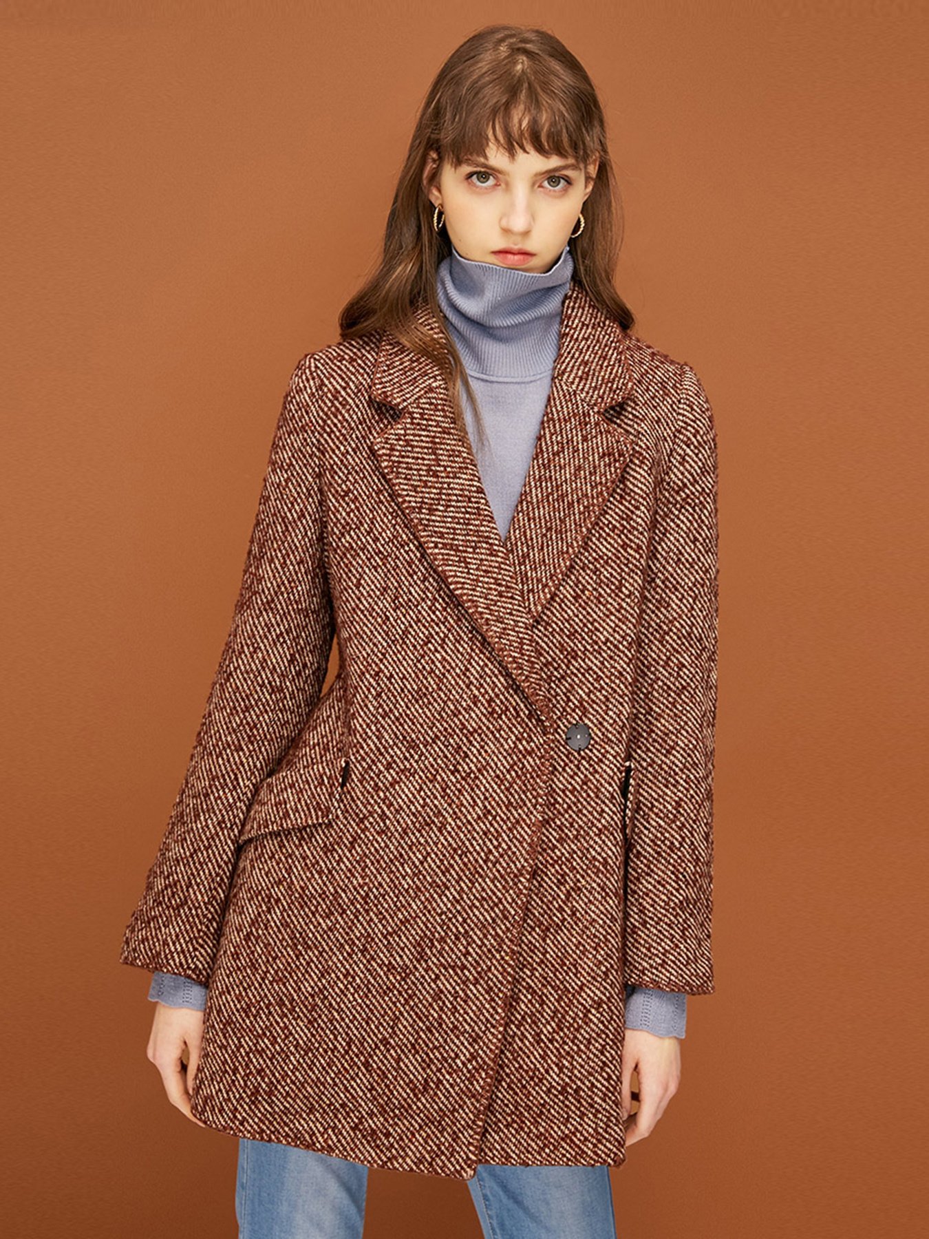 Пальто Only модель 11836T508HA1_коричневий комб. Фото