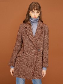 Пальто Only модель 11836T508HA1_коричневий комб. Фото