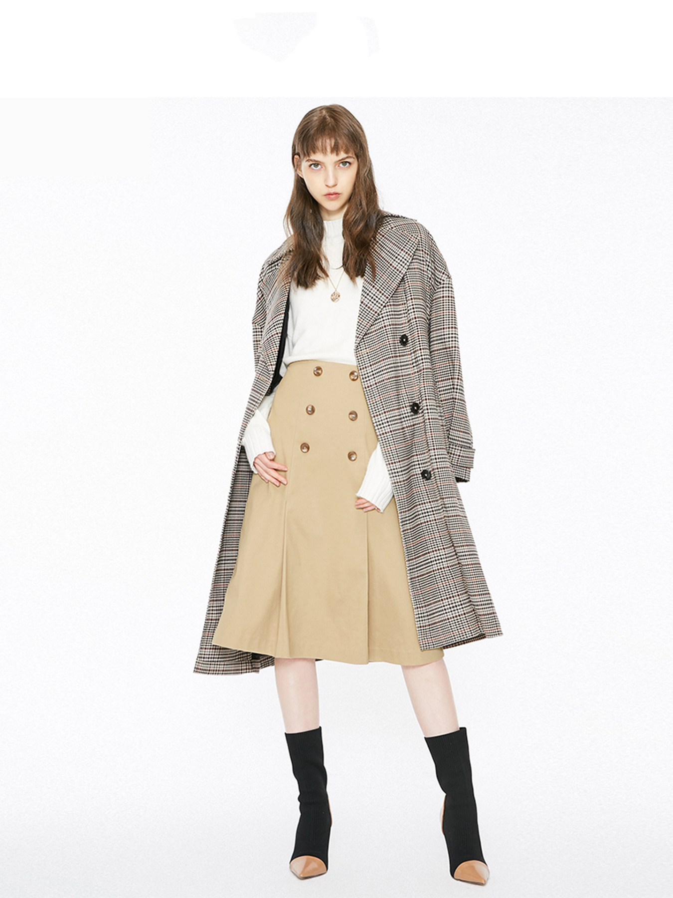 Юбка миди Only модель 118416507E13_бежевий Фото