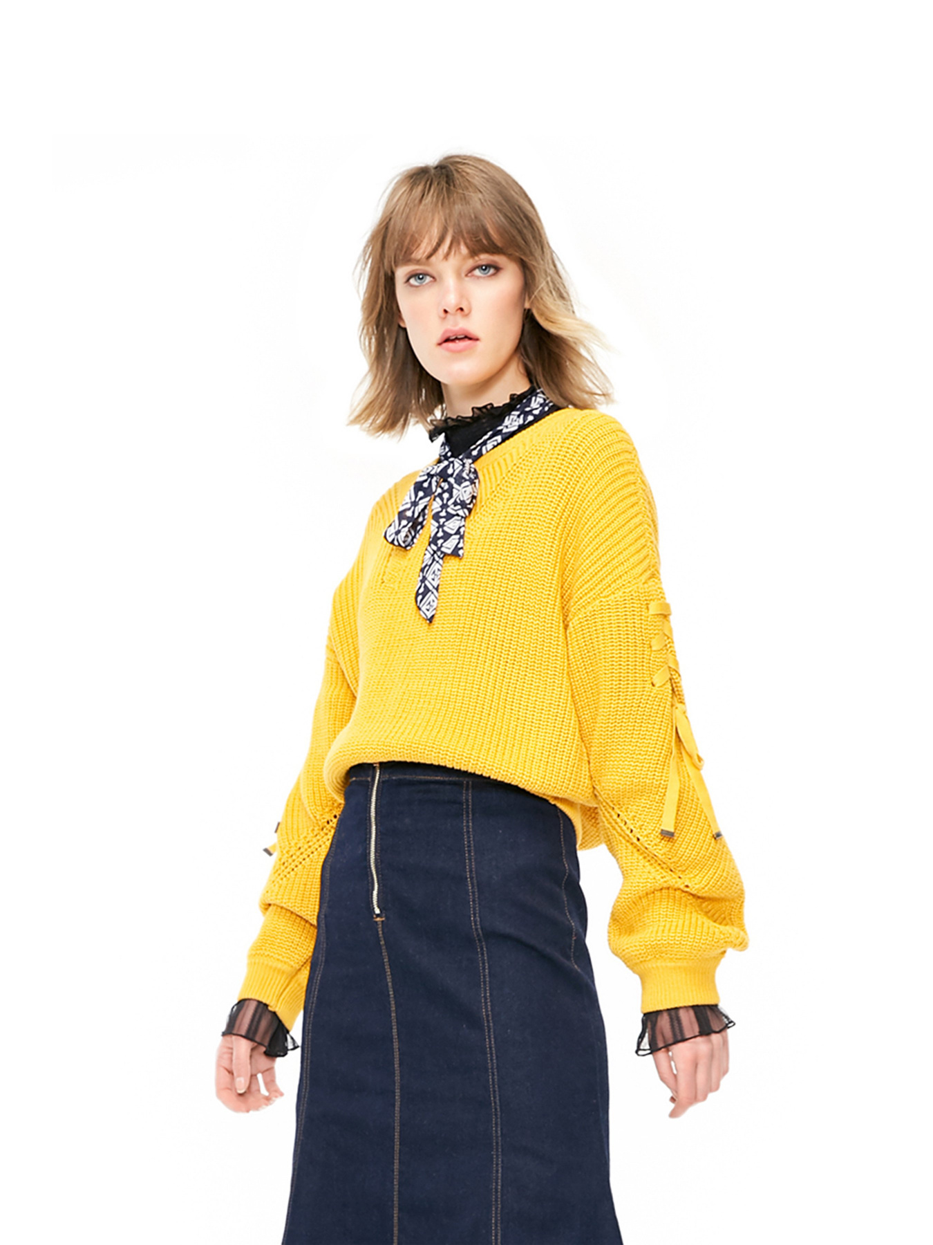 Джемпер Only модель 119124521D09_гірчичний Фото