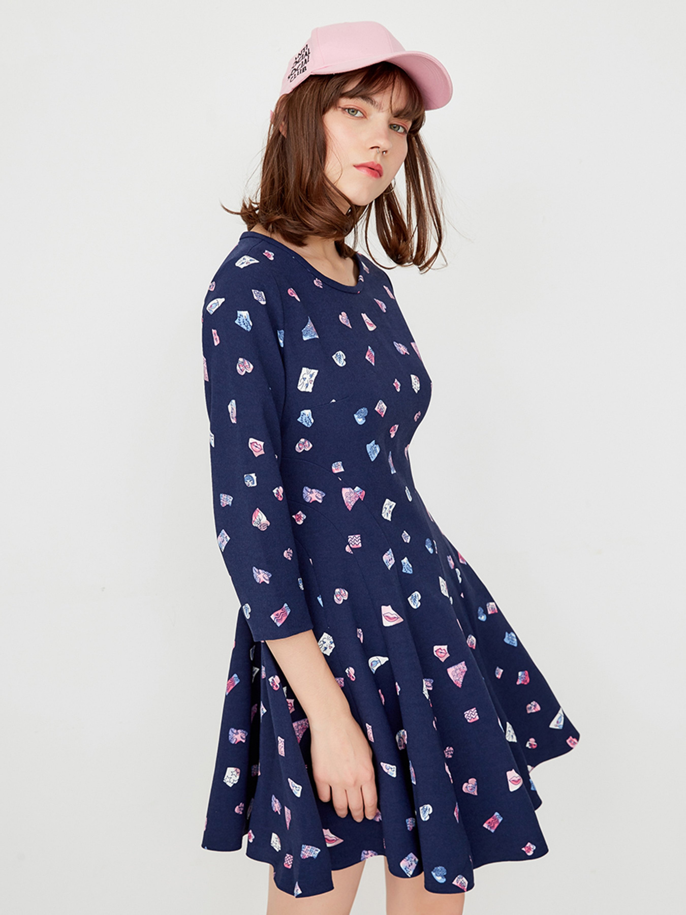 Сукня міні Only модель 117107504E39_т.синій комб. Фото