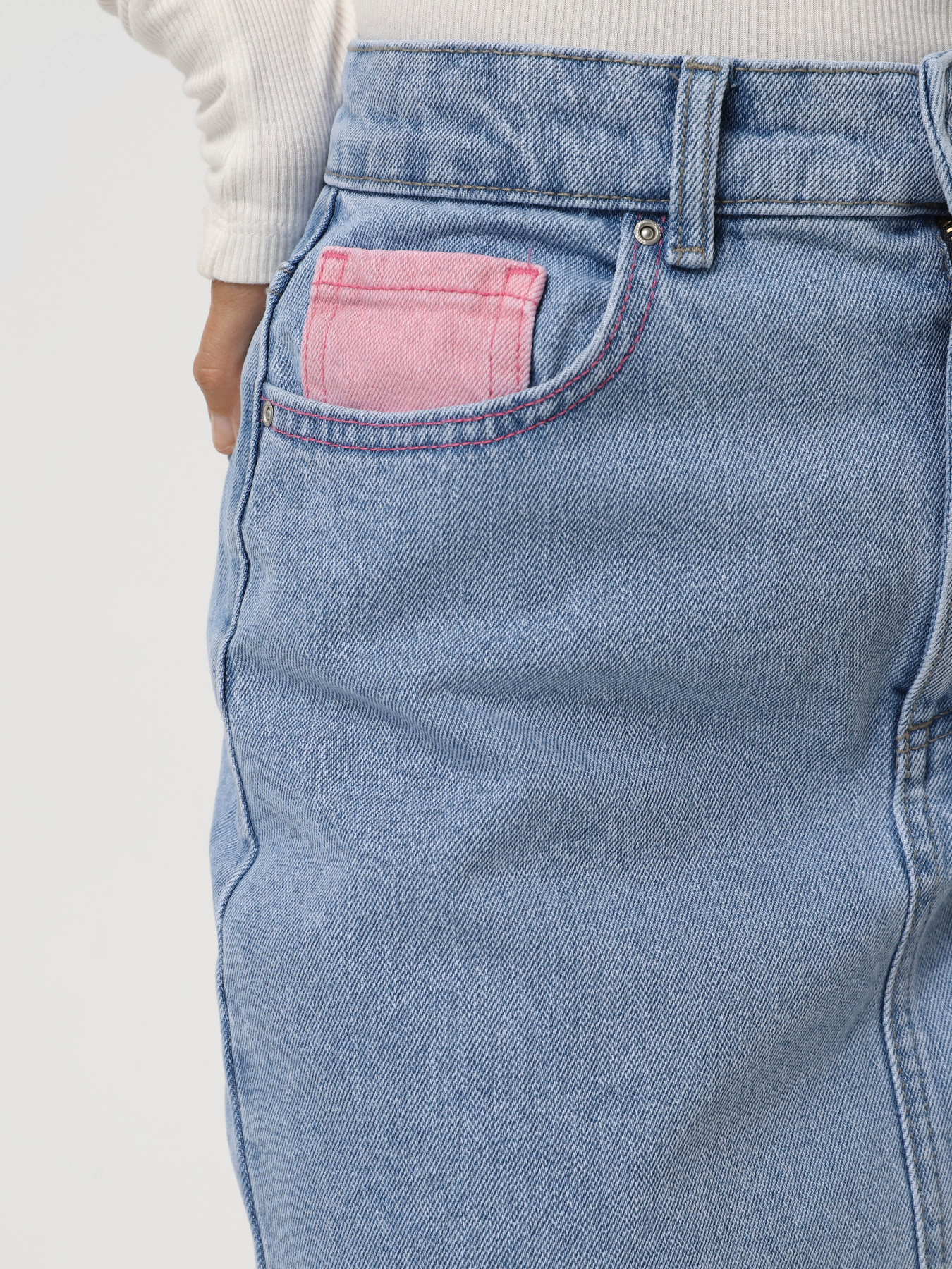 Джинсова спідниця Only модель 15330818_Light Blue Denim PINK Фото