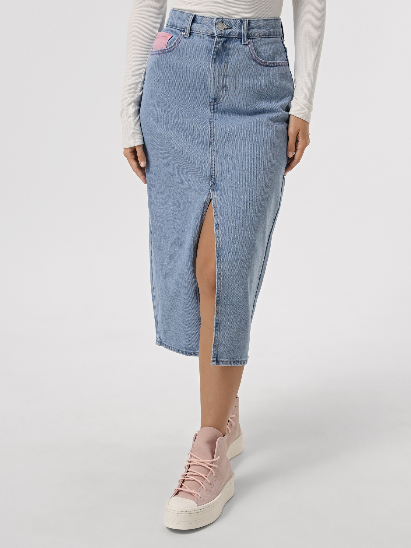 Джинсова спідниця Only модель 15330818_Light Blue Denim PINK Фото