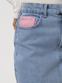 Джинсова спідниця Only модель 15330818_Light Blue Denim PINK Фото