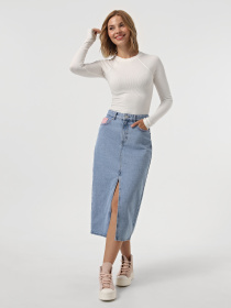 Джинсовая юбка Only модель 15330818_Light Blue Denim PINK Фото