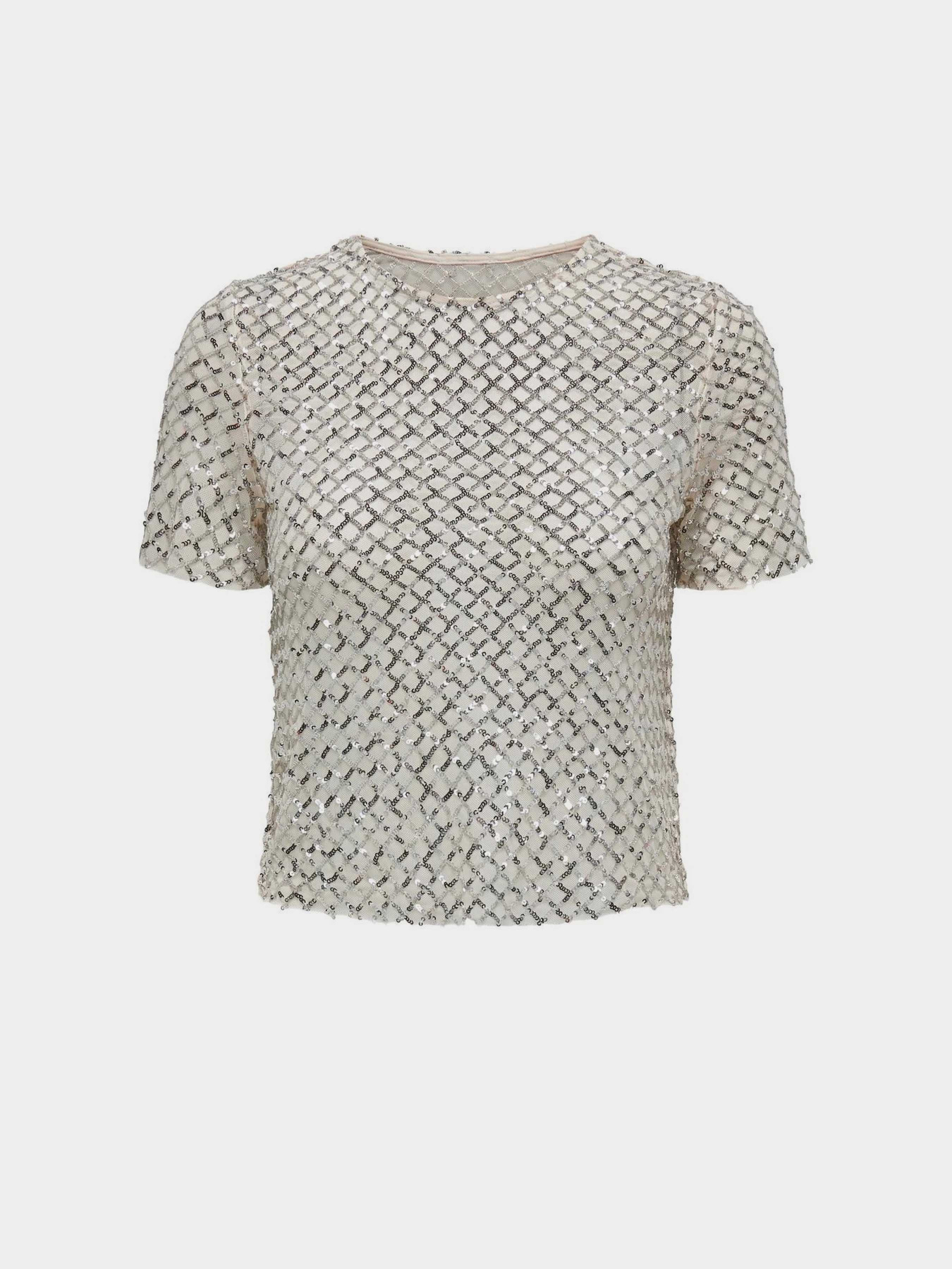 Футболка Only модель 15340766_Chateau Gray SILVER SEQUIN Фото