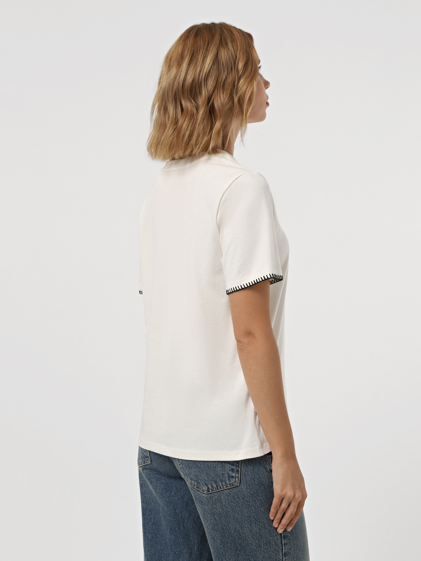 Футболка Only модель 15340871_Cloud Dancer Black Фото