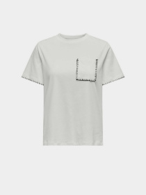 Футболка Only модель 15340871_Cloud Dancer Black Фото