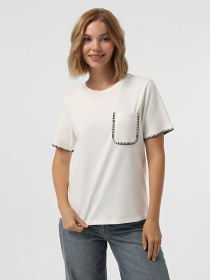 Футболка Only модель 15340871_Cloud Dancer Black Футболка Only модель 15340871_Cloud Dancer Black Фото