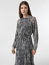 Платье миди Only модель 15329223_Gray Violet Ranch animal Фото