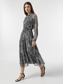 Платье миди Only модель 15329223_Gray Violet Ranch animal Фото