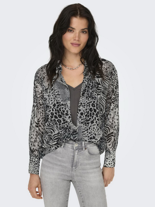 Блуза Only модель 15329222_Gray Violet Ranch animal Фото