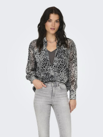 Блуза Only модель 15329222_Gray Violet Ranch animal Фото