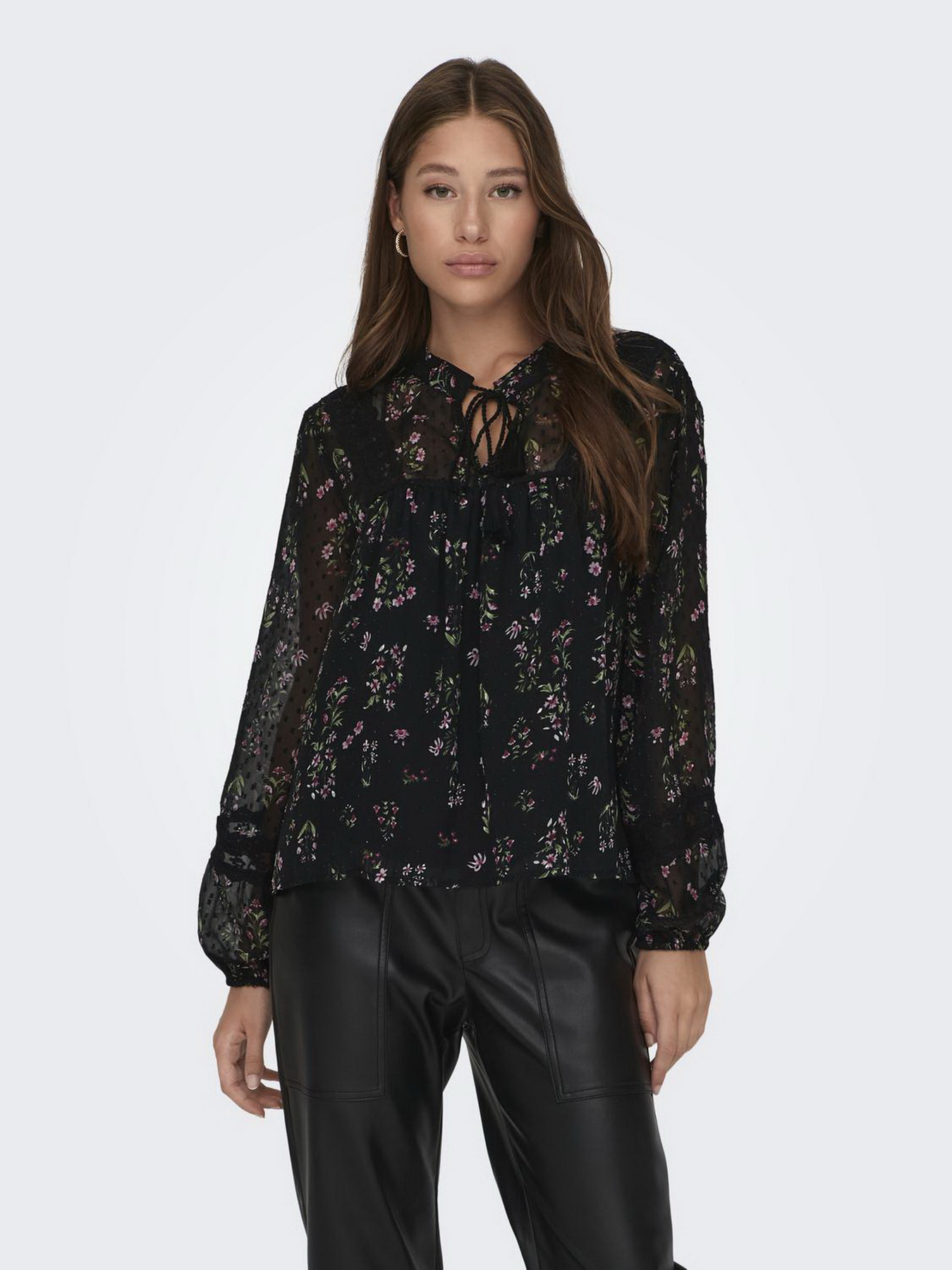 Блуза Only модель 15303600_Black LIGHT PINK FLOWER Фото