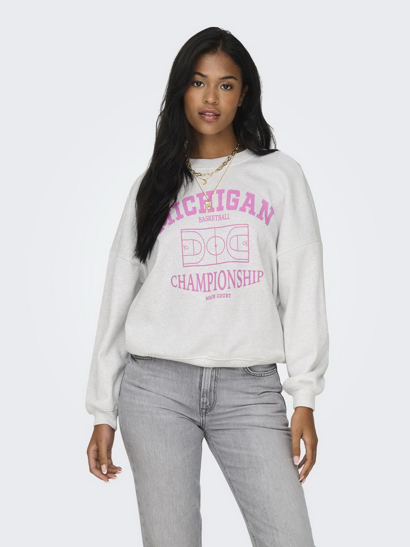 Свитшот Only модель 15329800_Light Grey Melange Champio Фото