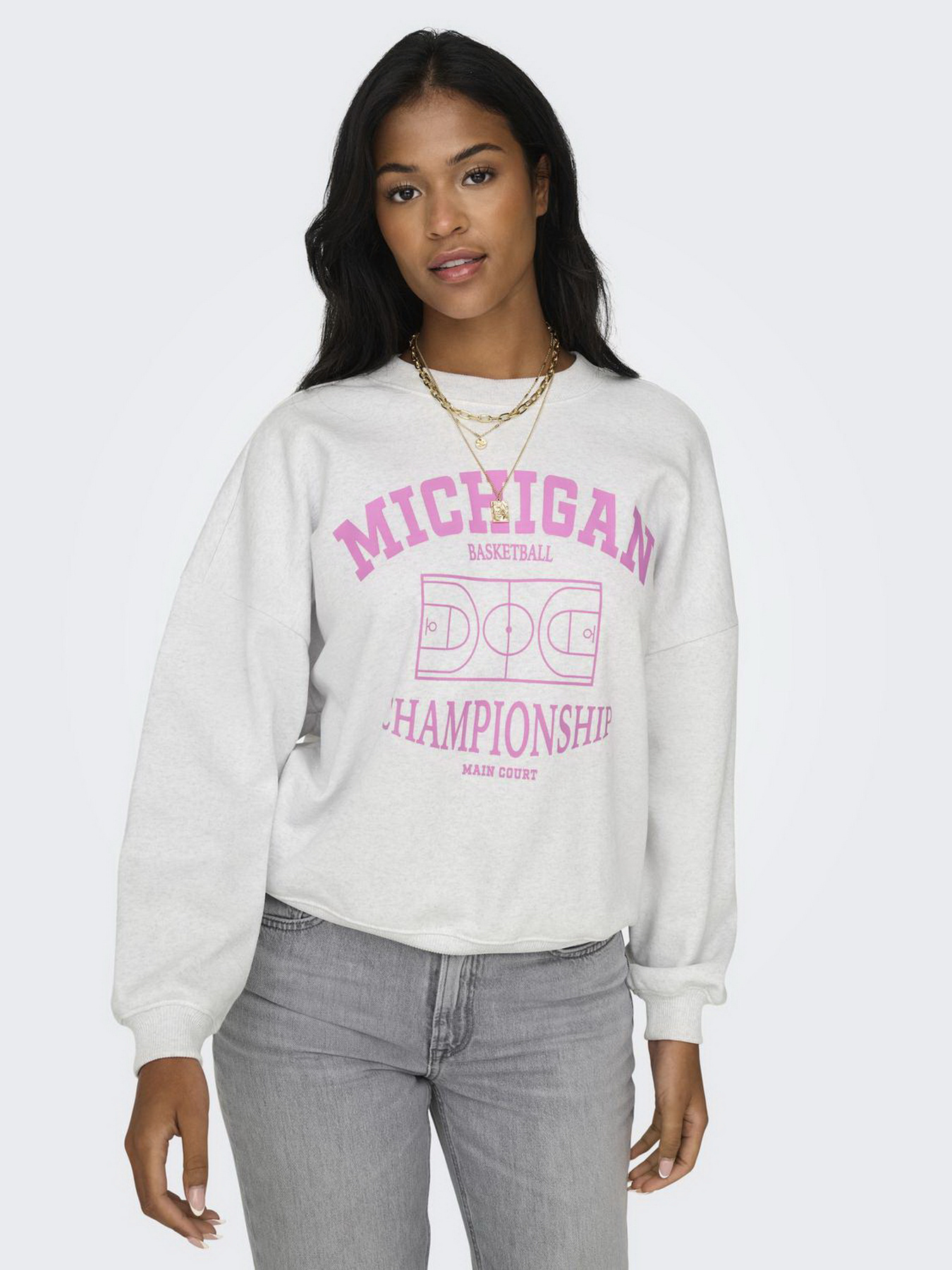 Свитшот Only модель 15329800_Light Grey Melange Champio Фото