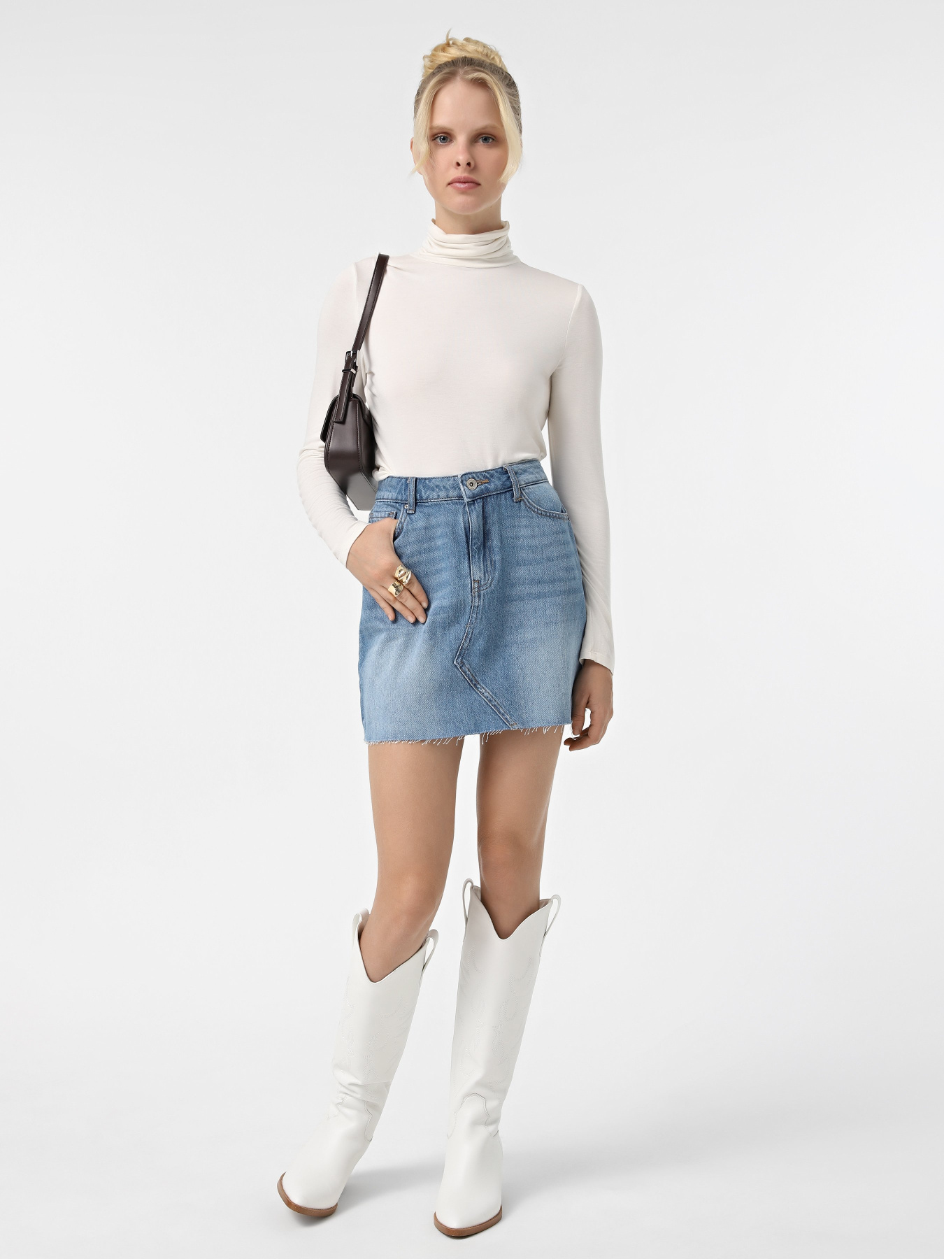 Джинсовая юбка Only модель 15325678_Medium Blue Denim Фото