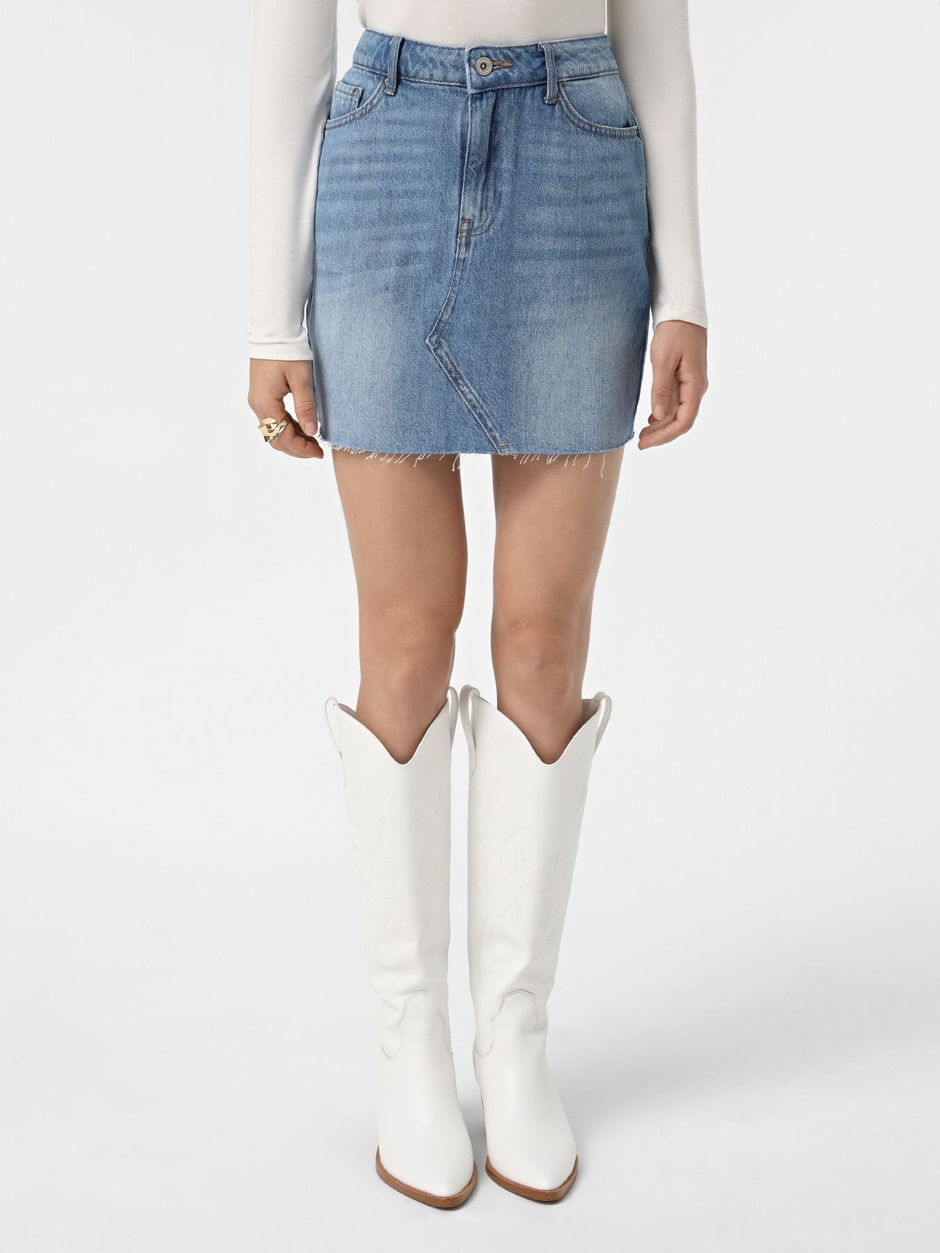 Джинсовая юбка Only модель 15325678_Medium Blue Denim Фото