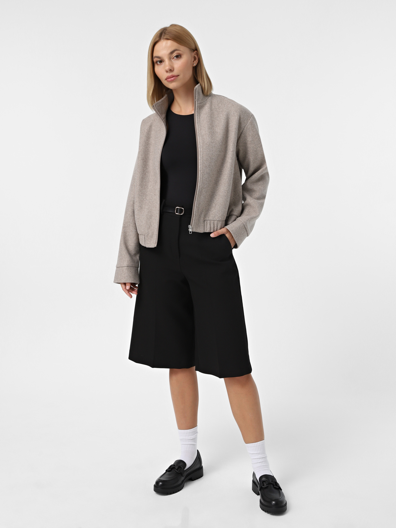 Бомбер Only модель 15337303_Simply Taupe MELANGE Фото