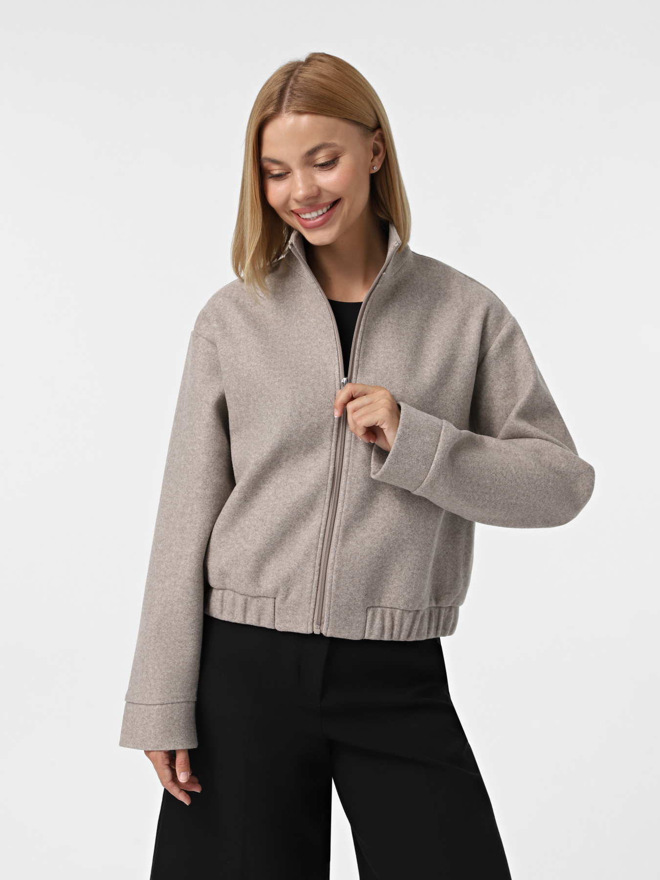 Бомбер Only модель 15337303_Simply Taupe MELANGE Бомбер Only модель 15337303_Simply Taupe MELANGE Фото