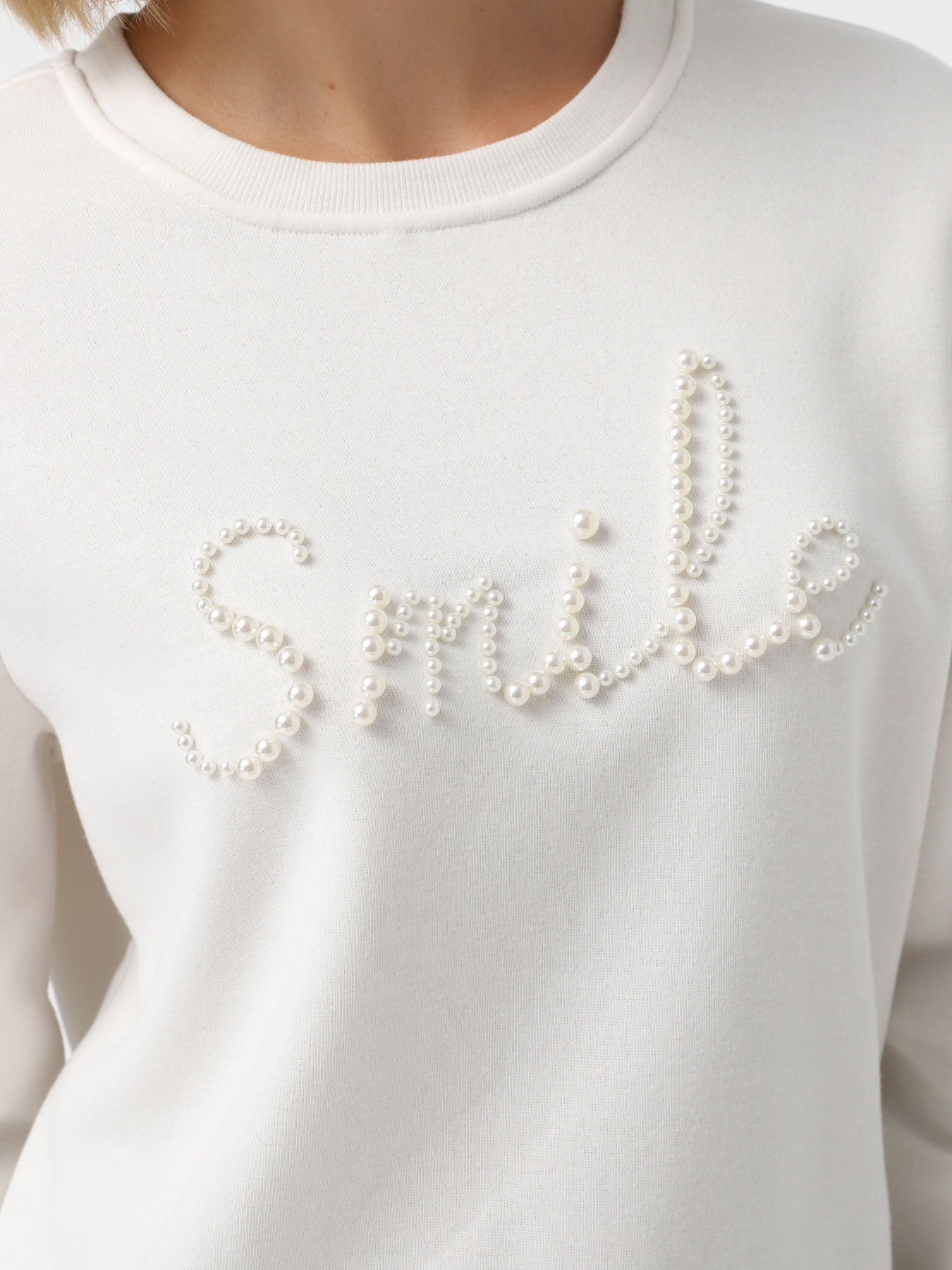 Свитшот Only модель 15331042_Cloud Dancer Smile Фото