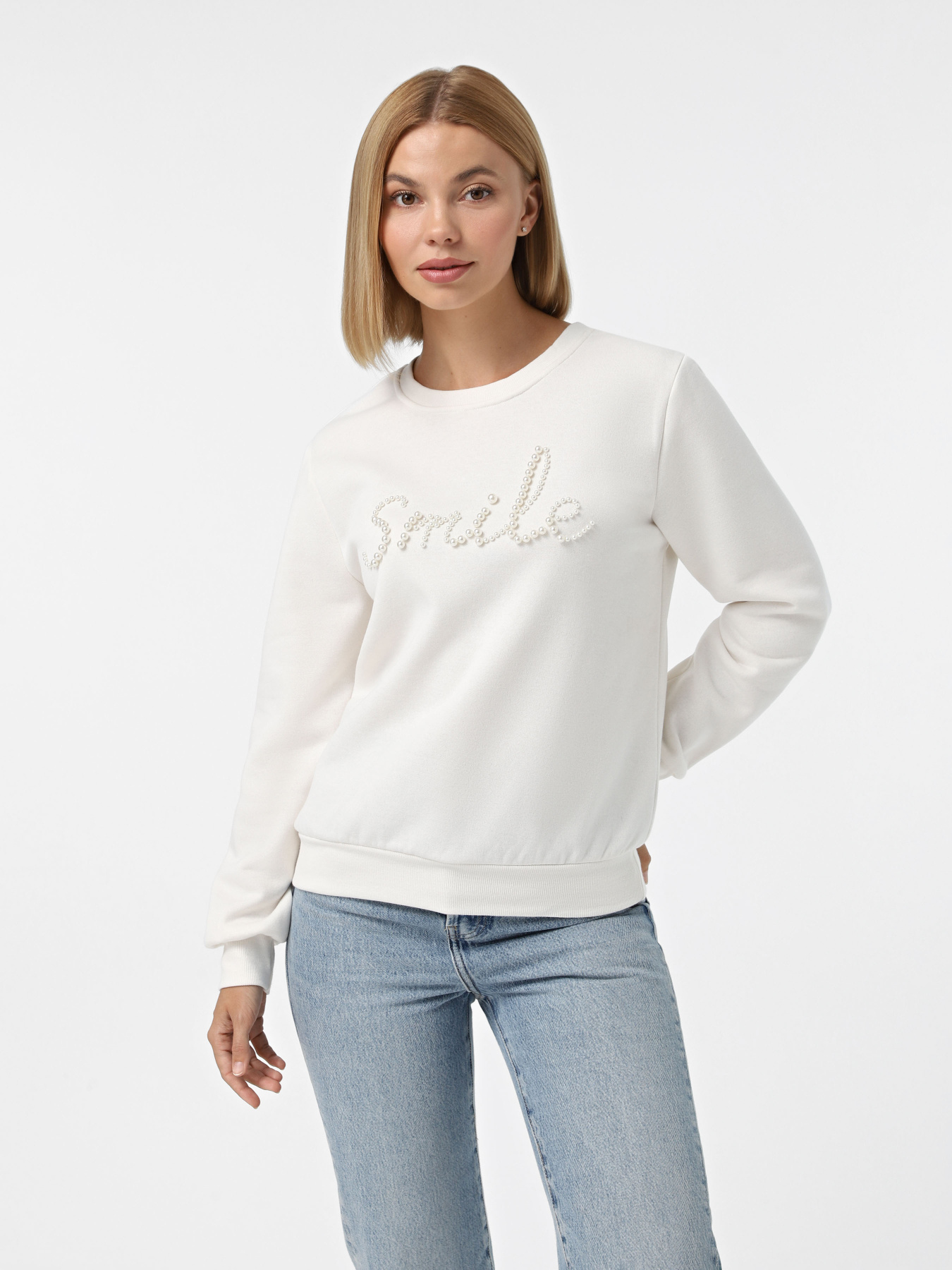 Свитшот Only модель 15331042_Cloud Dancer Smile Свитшот Only модель 15331042_Cloud Dancer Smile Фото