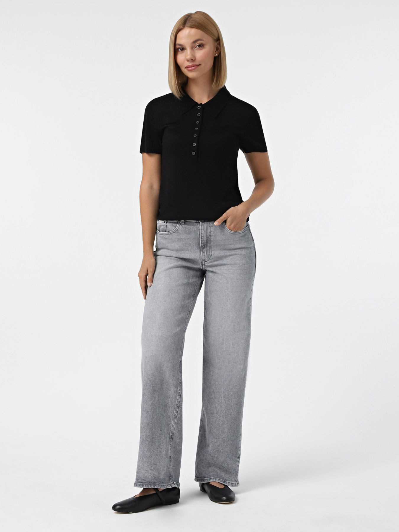 Широкие джинсы Only модель 15334821_Medium Grey Denim Фото