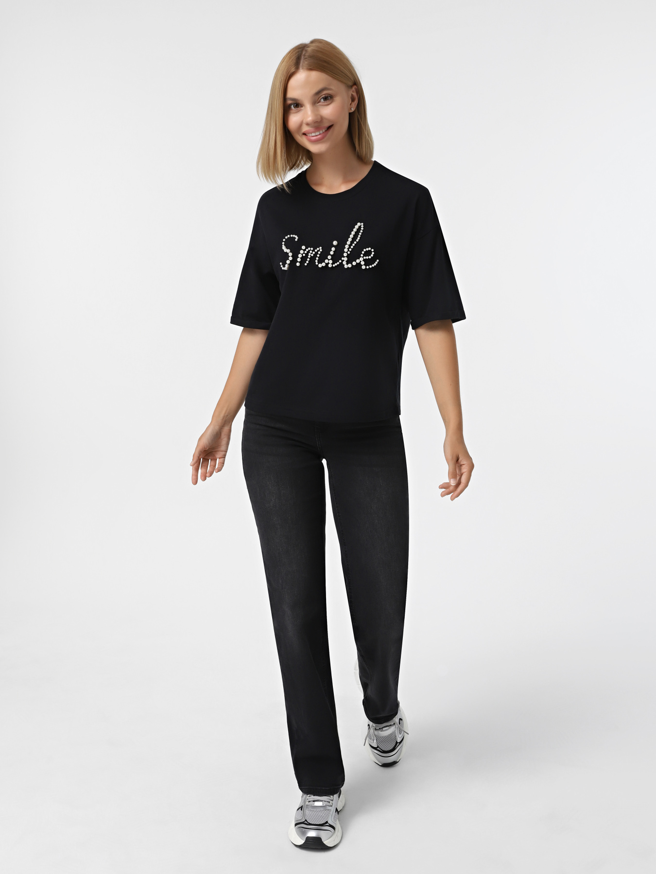 Футболка Only модель 15330982_Black Smile Футболка Only модель 15330982_Black Smile Фото