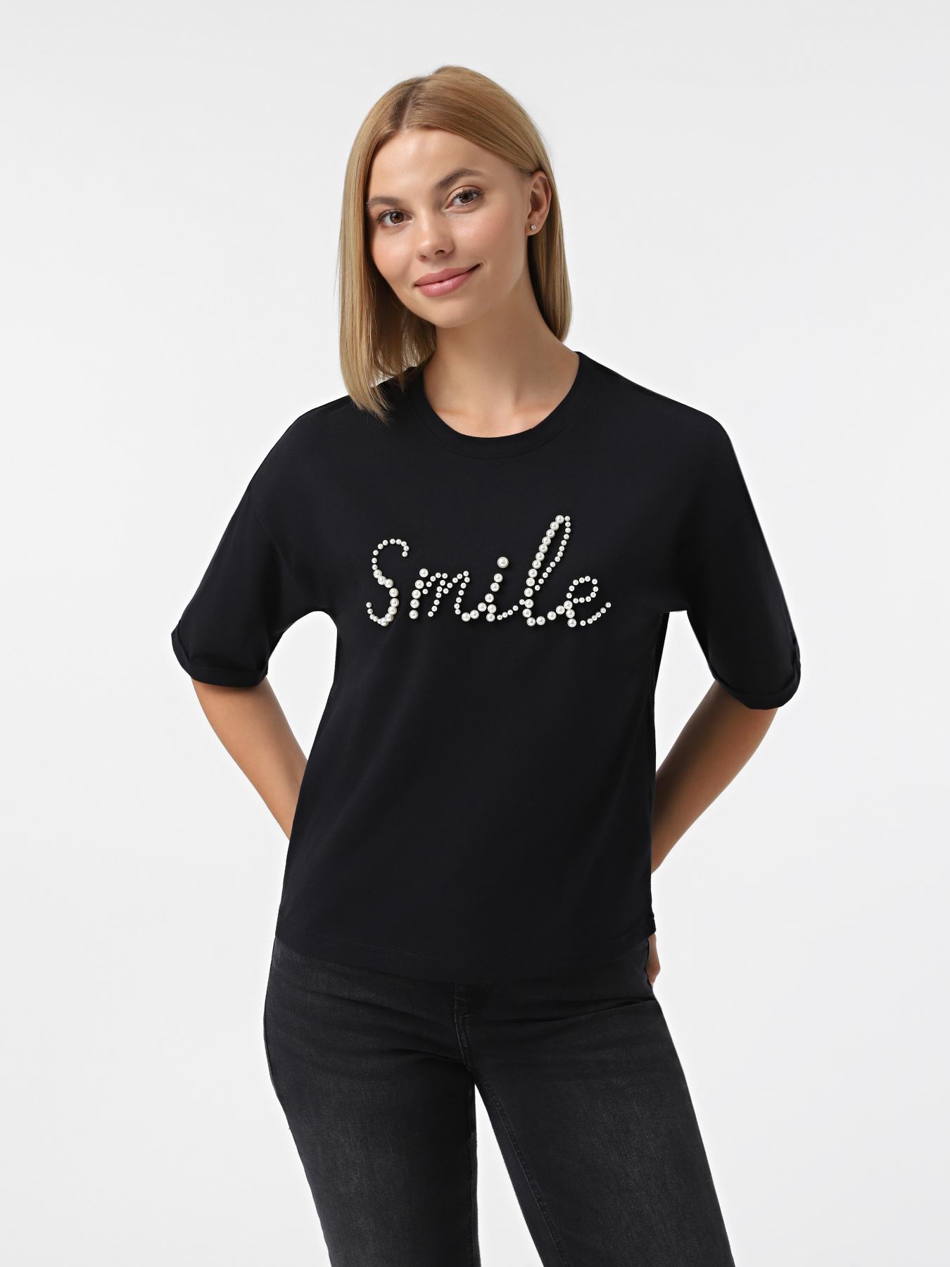 Футболка Only модель 15330982_Black Smile Футболка Only модель 15330982_Black Smile Фото