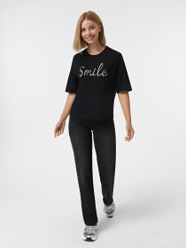 Футболка Only модель 15330982_Black Smile Футболка Only модель 15330982_Black Smile Фото