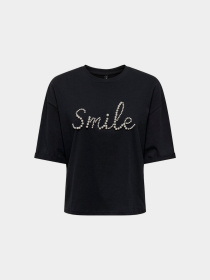 Футболка Only модель 15330982_Black Smile Футболка Only модель 15330982_Black Smile Фото